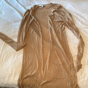 Light tan cardigan with side zippers